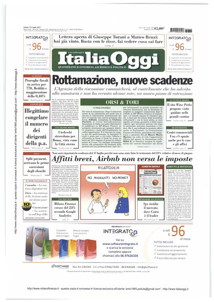 Italia oggi : quotidiano di economia finanza e politica